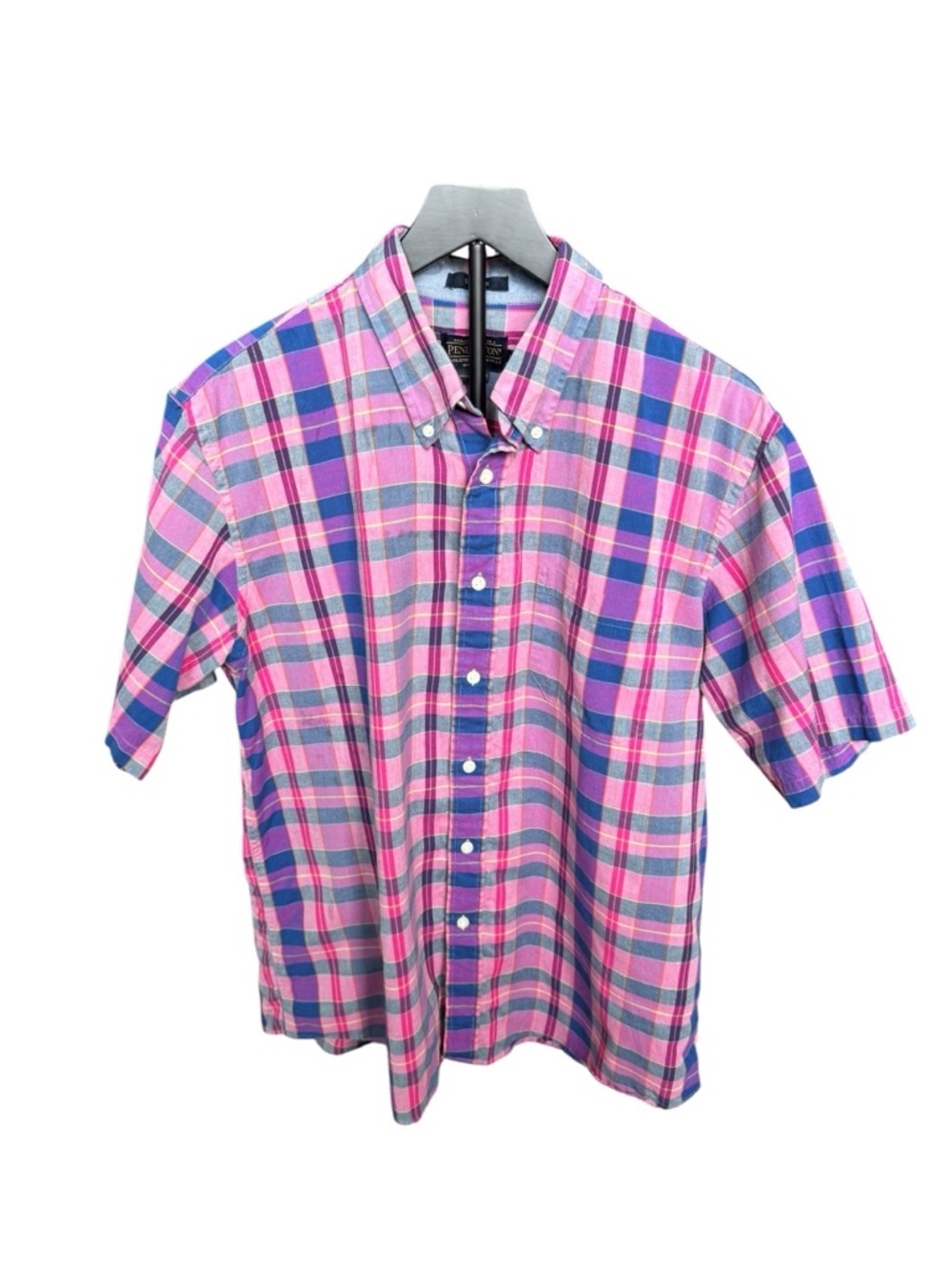 Pendleton Seaside Plaid Button Down Shirt Pink Blue Preppy Coastal K12